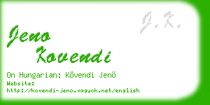 jeno kovendi business card
